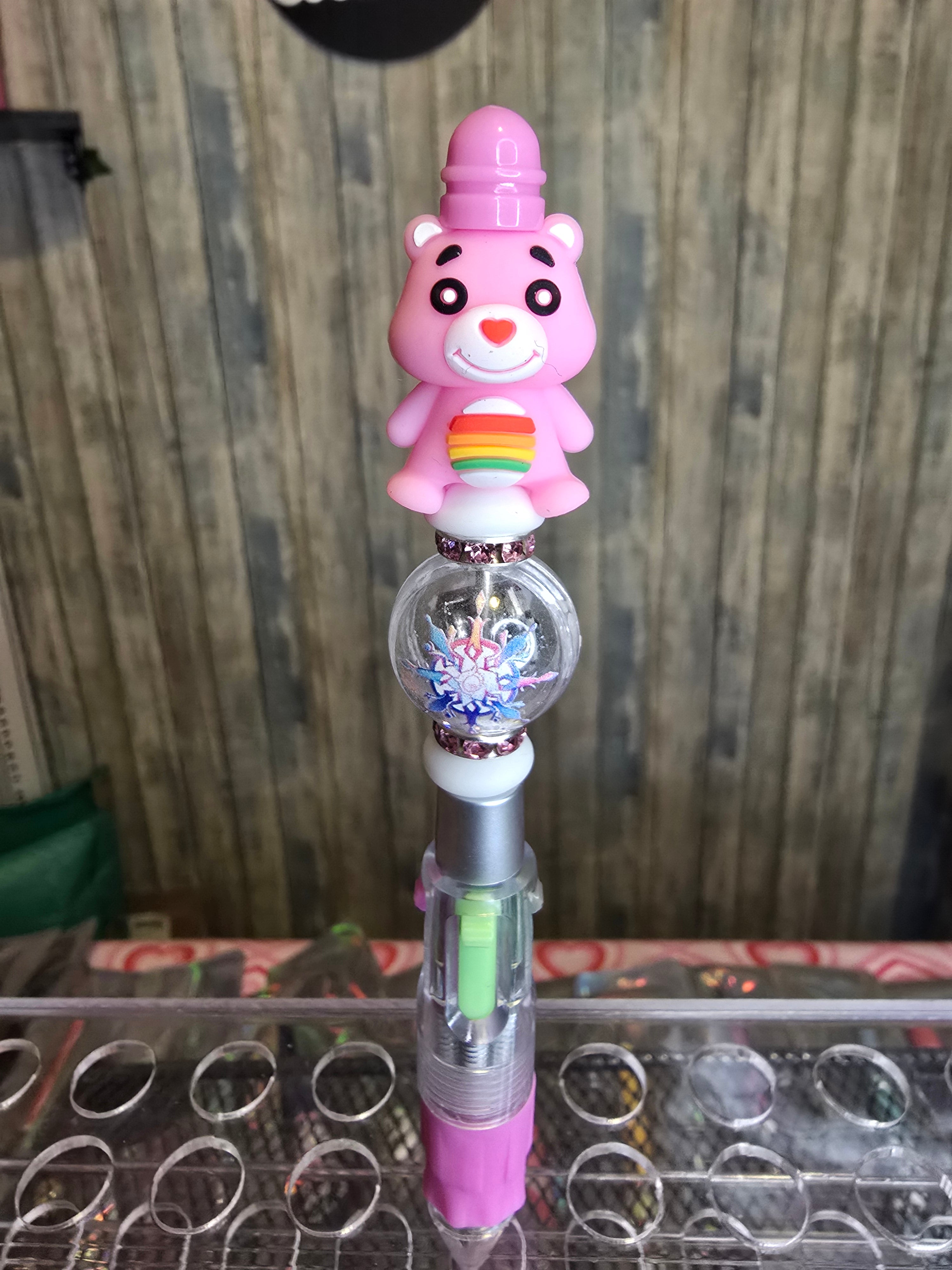 Pink bear multi click pen