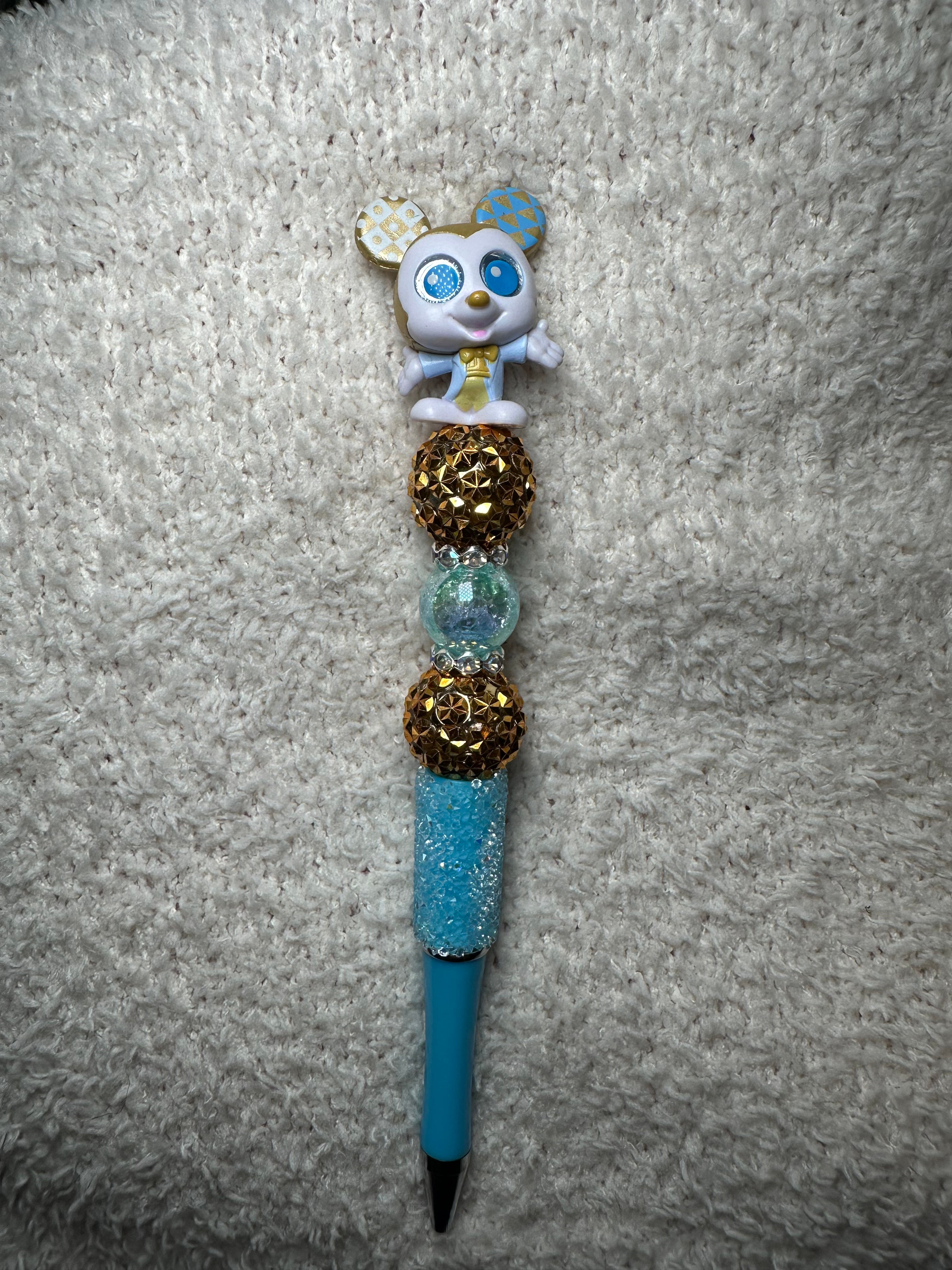 White and blue mouse pen