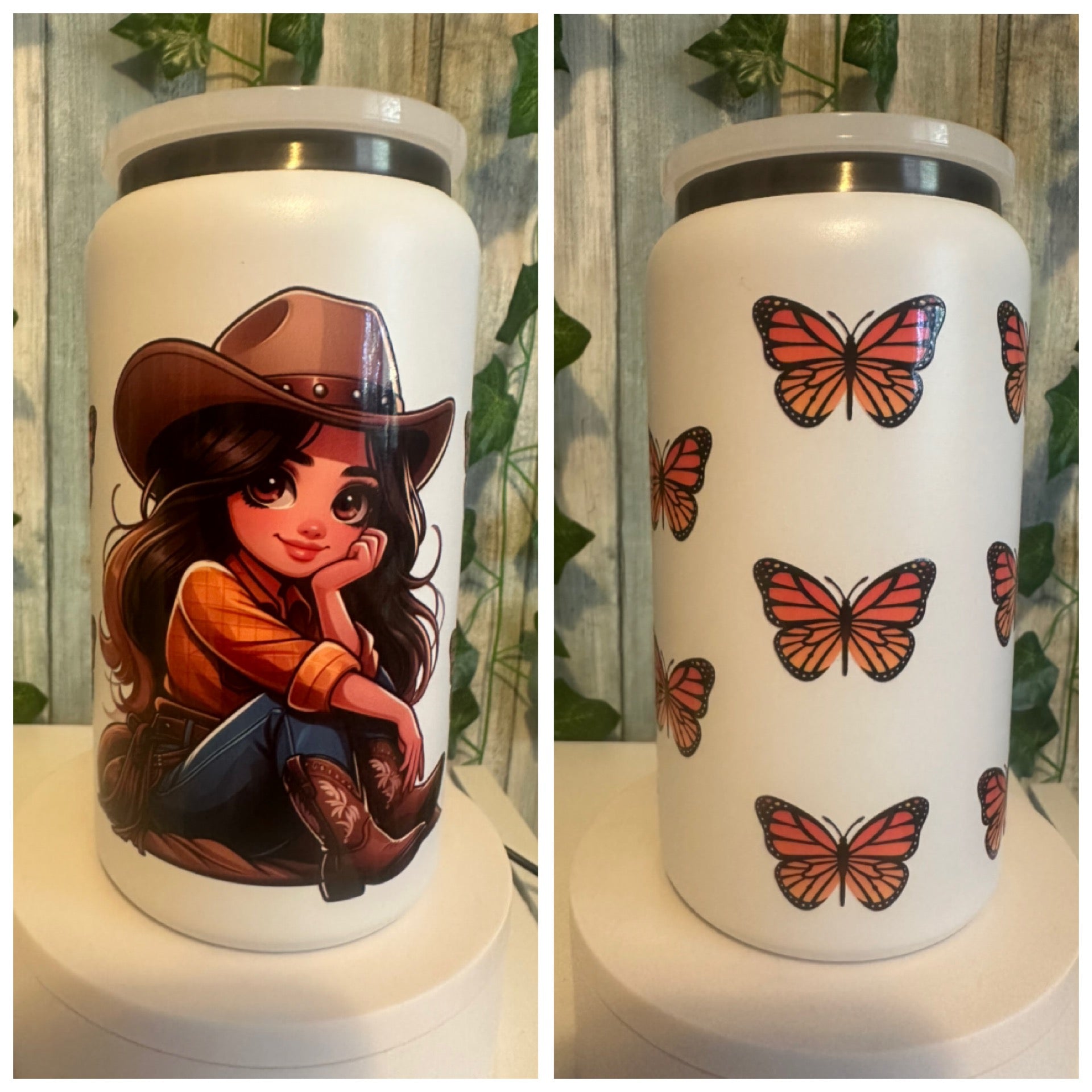 Cowgirl with Butterflies