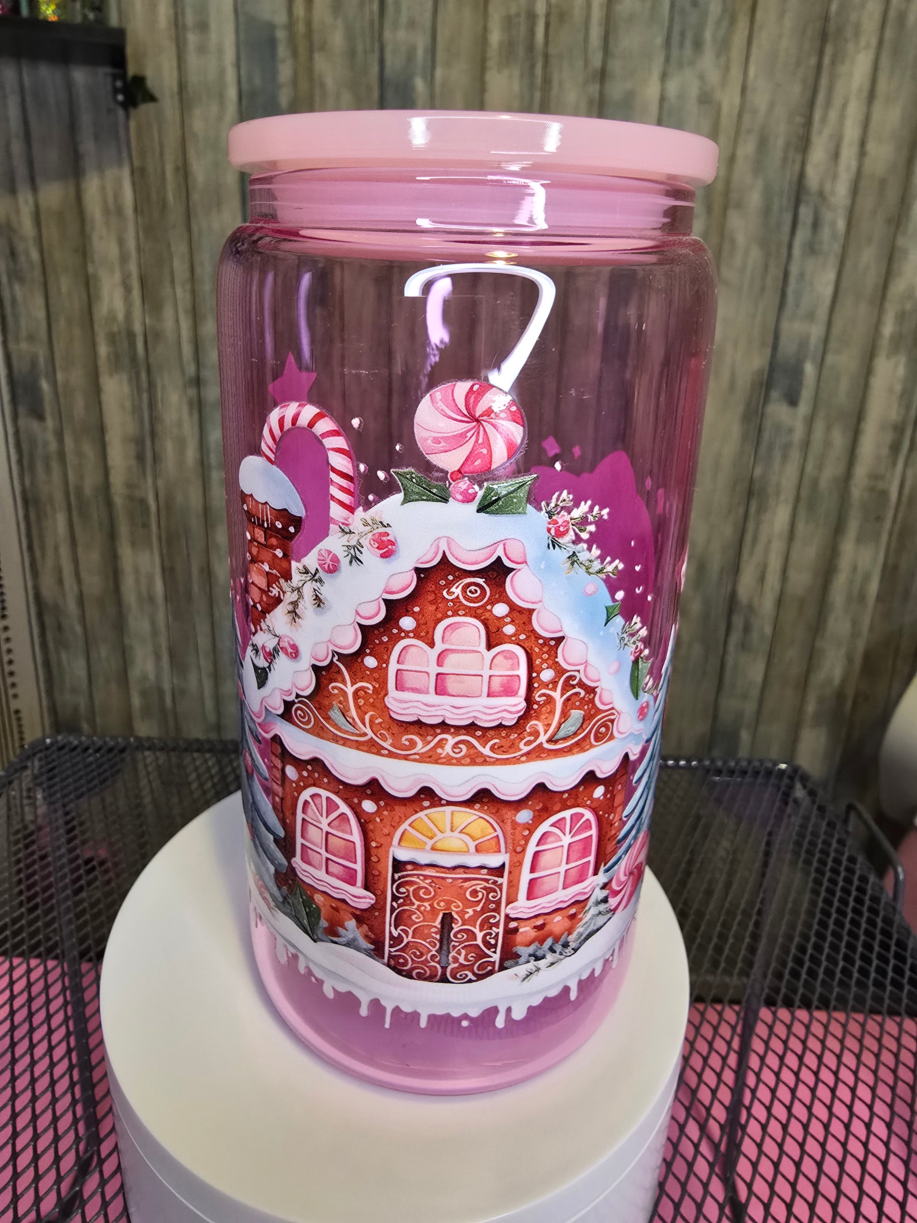 Glass pink libby cup