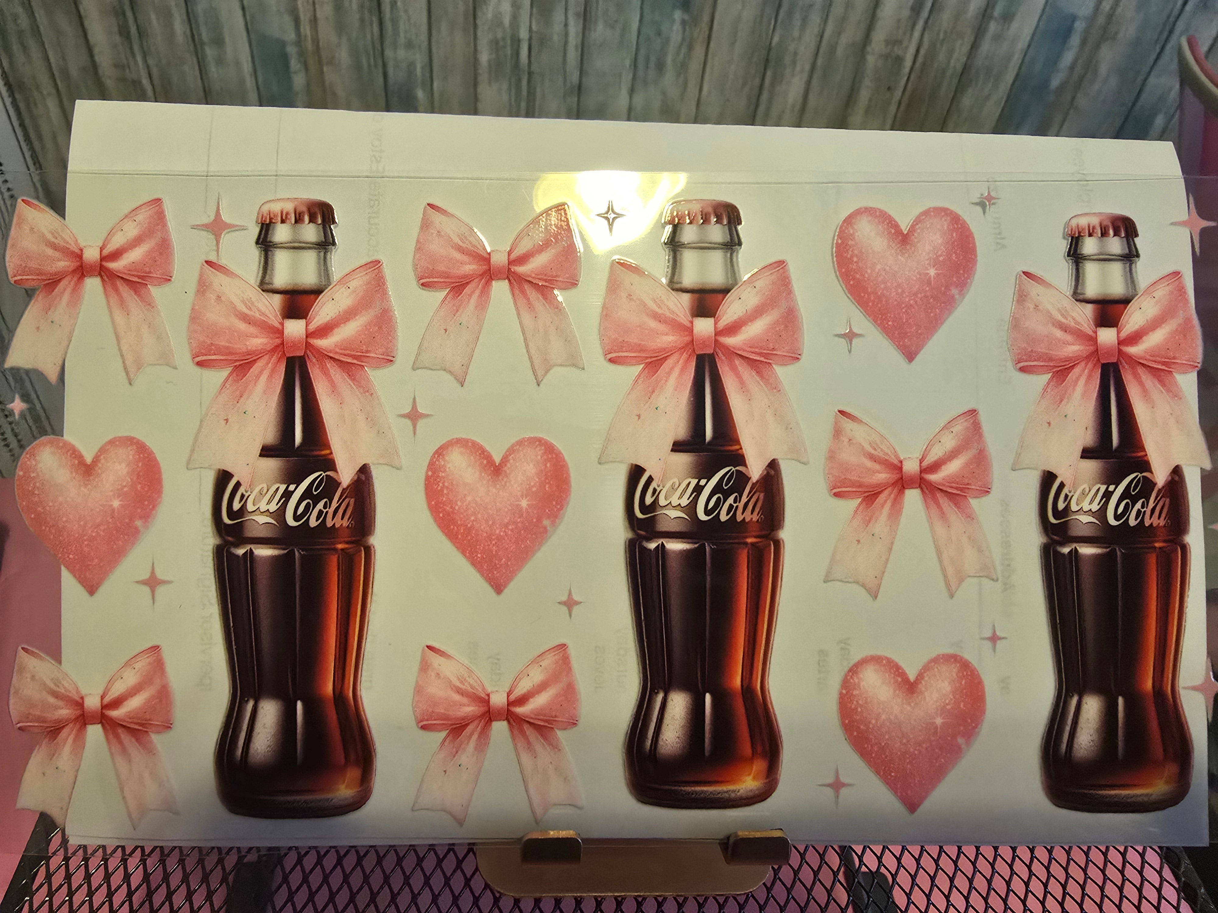 Pink hearts and soda UVDTF wrap