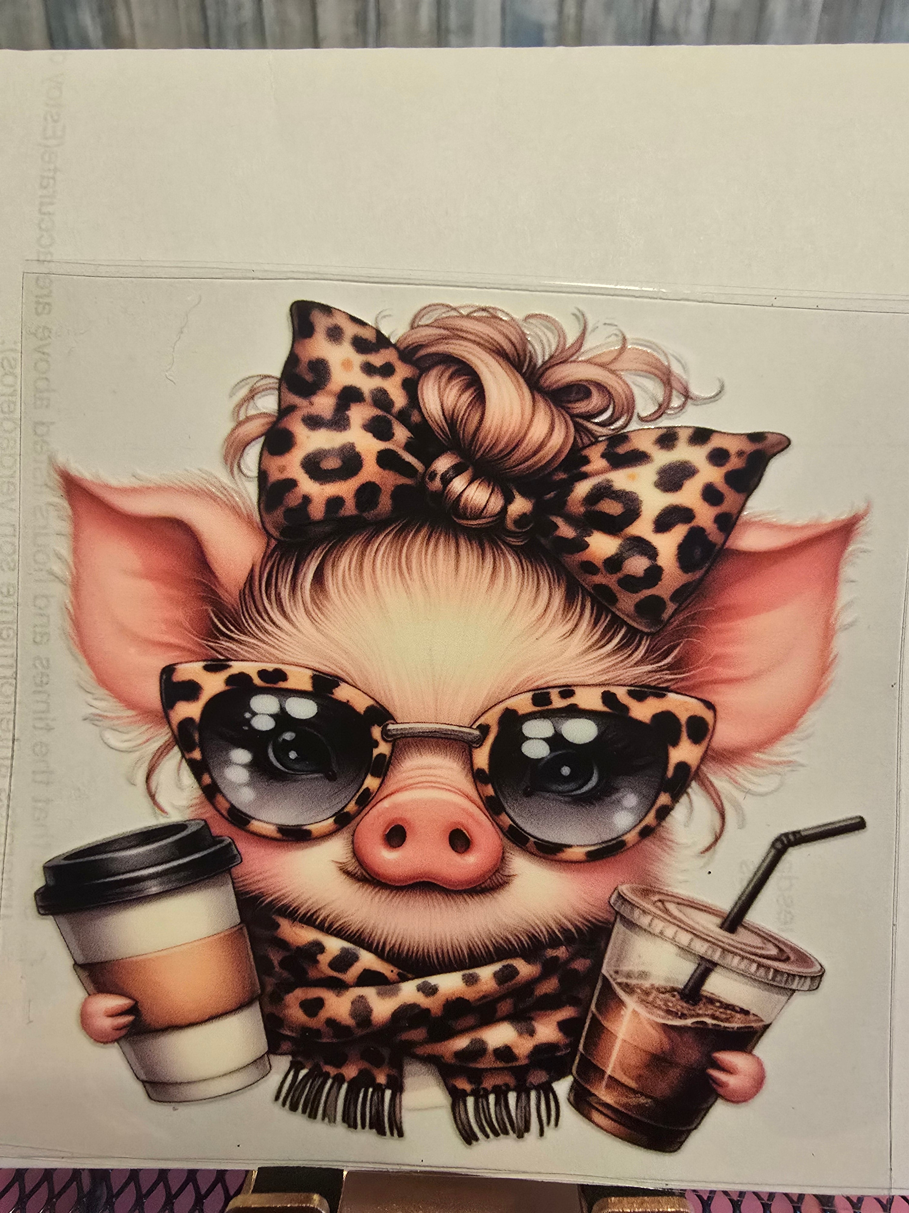 Boujee Pig UVDTF decal