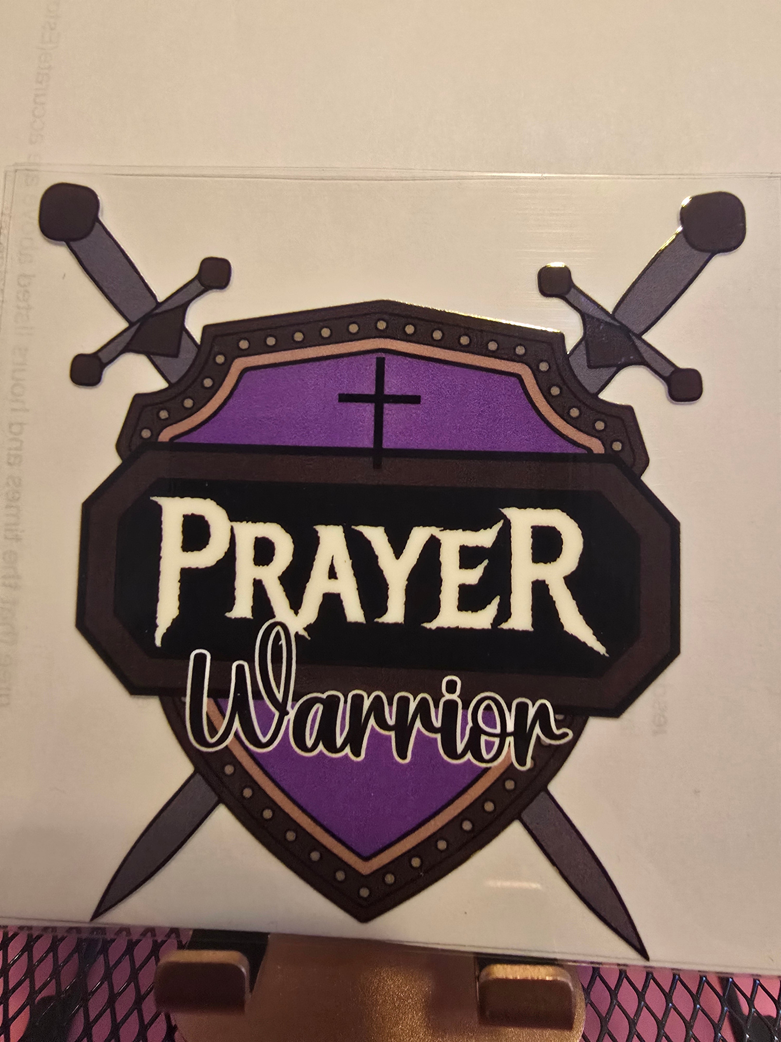 Purple Prayer Warrior UVDTF decal