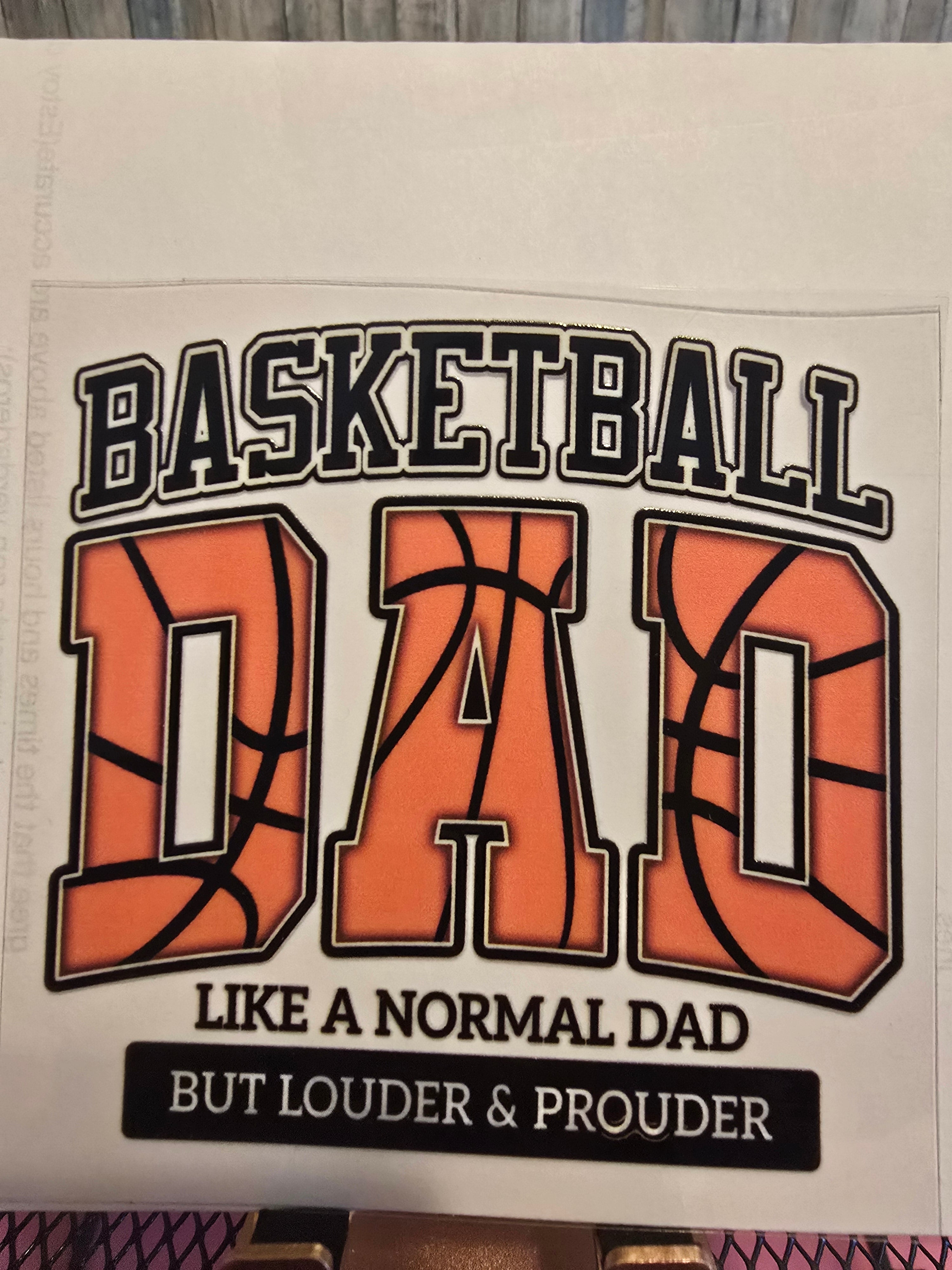 Basketball dad UVDTF decal