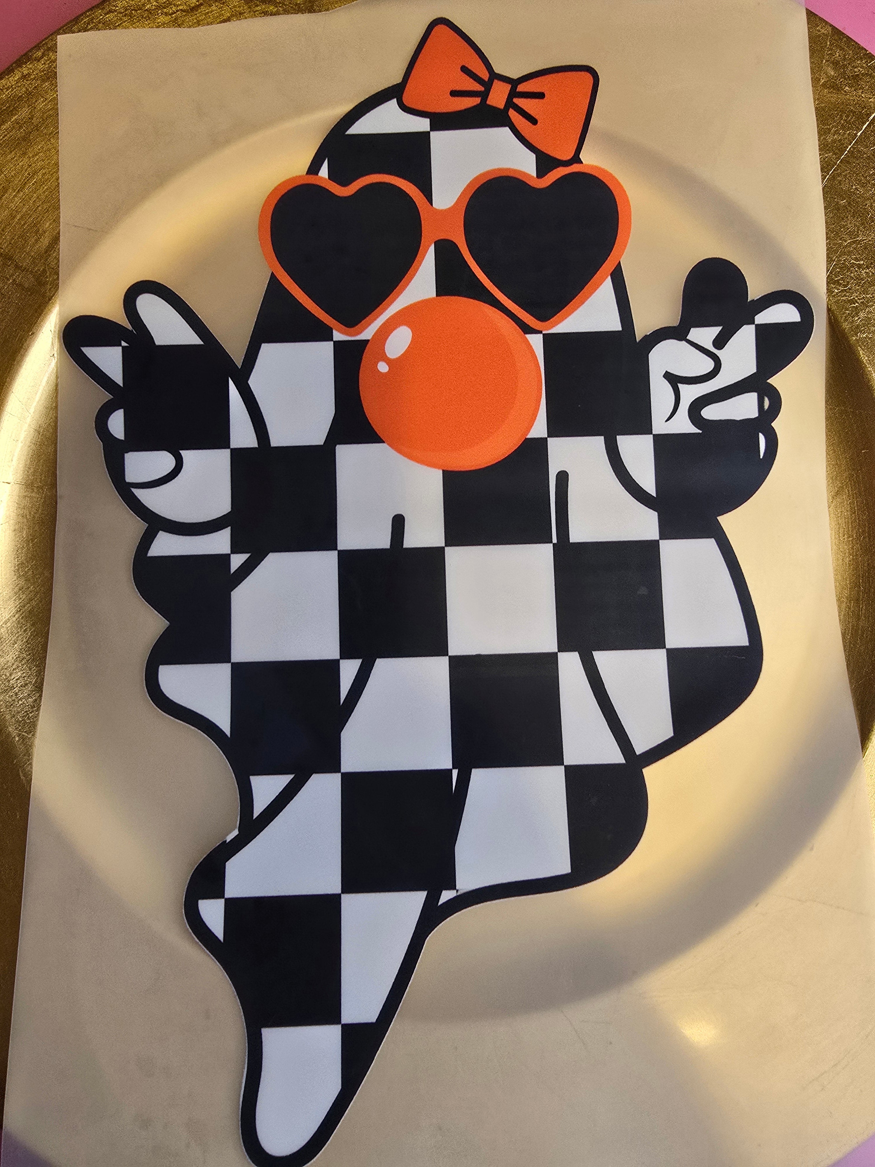 Checkered Ghost DTF transfer