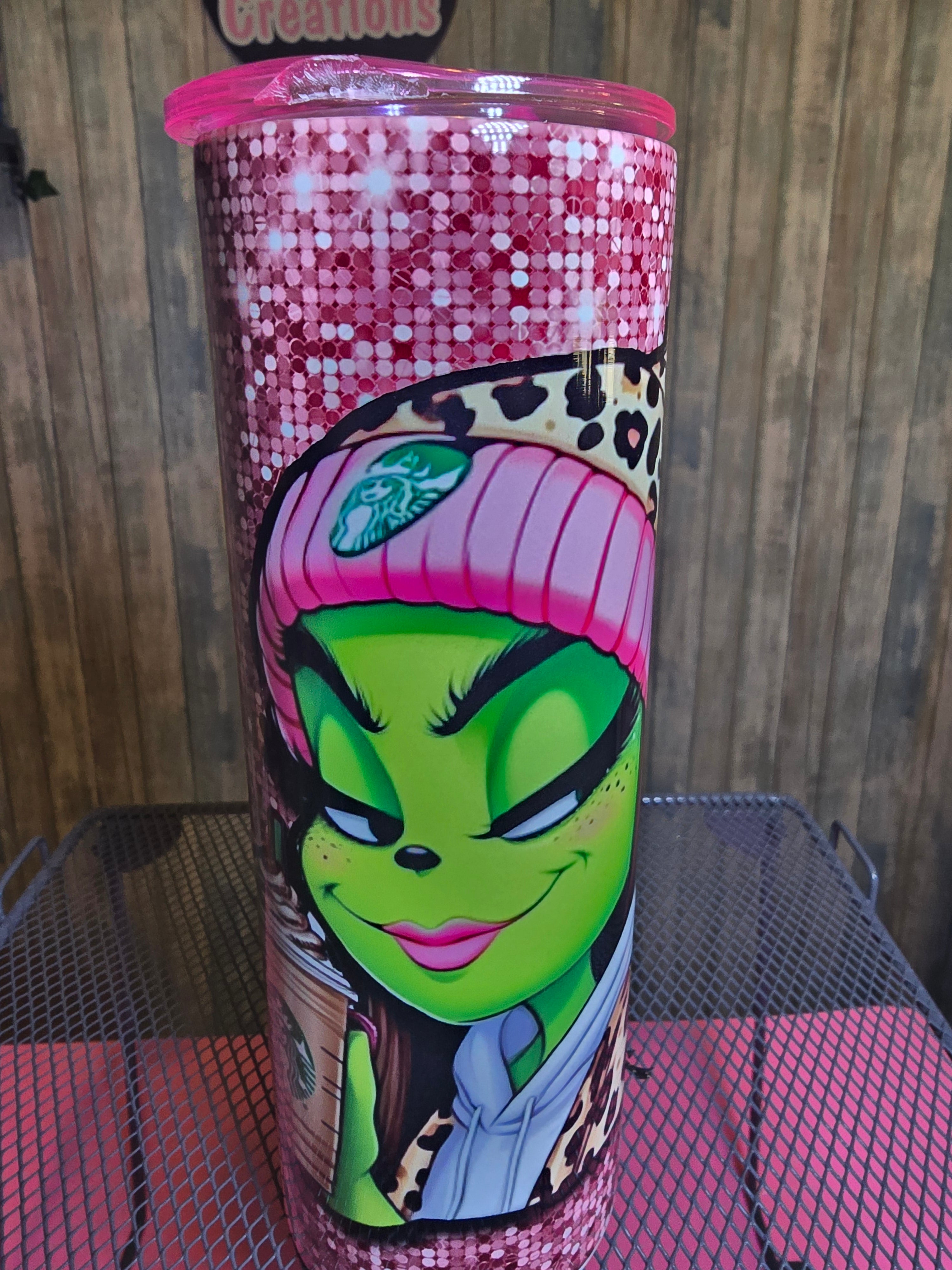 Pink glitter tumbler