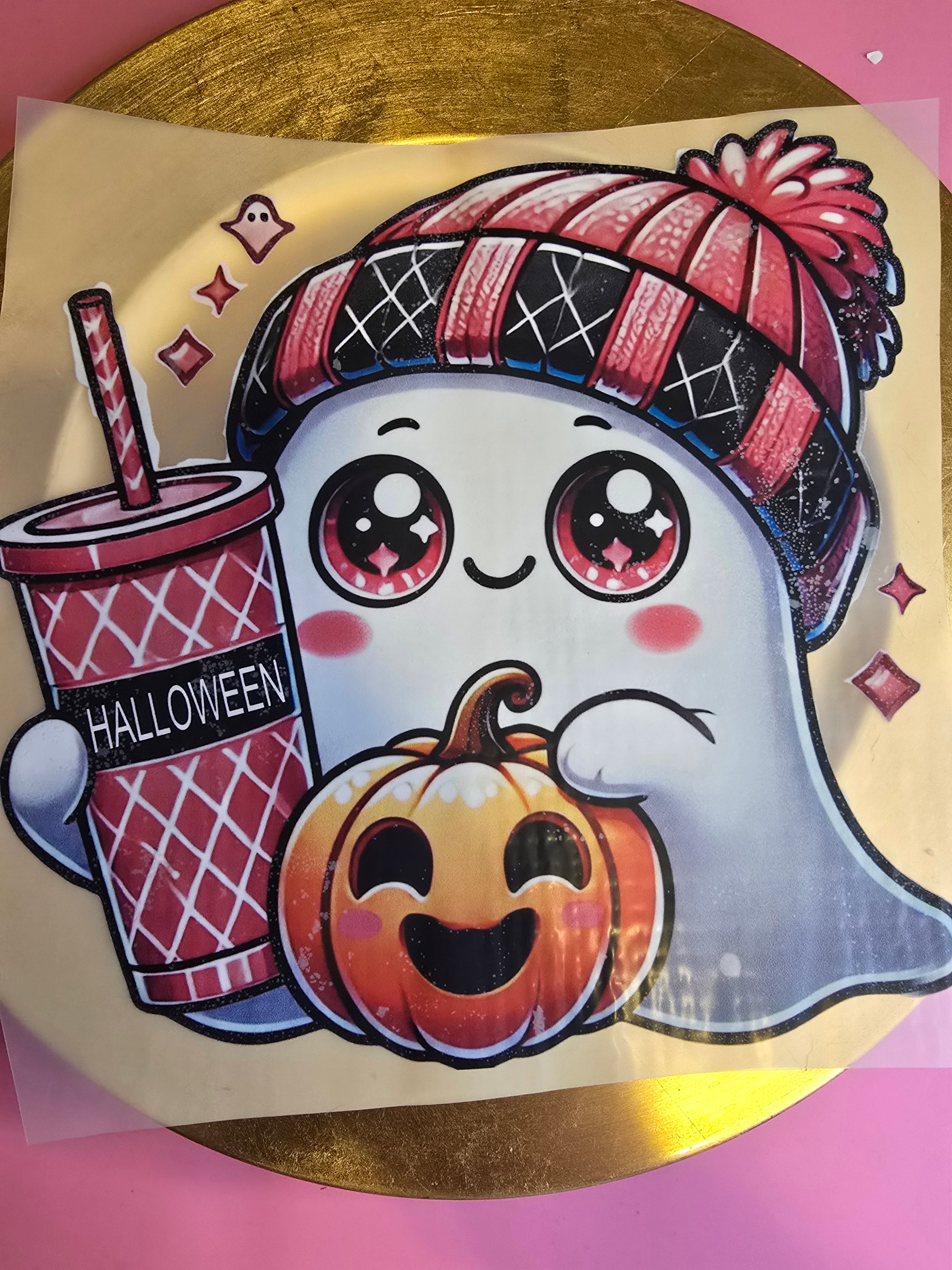 Pink beanie ghost