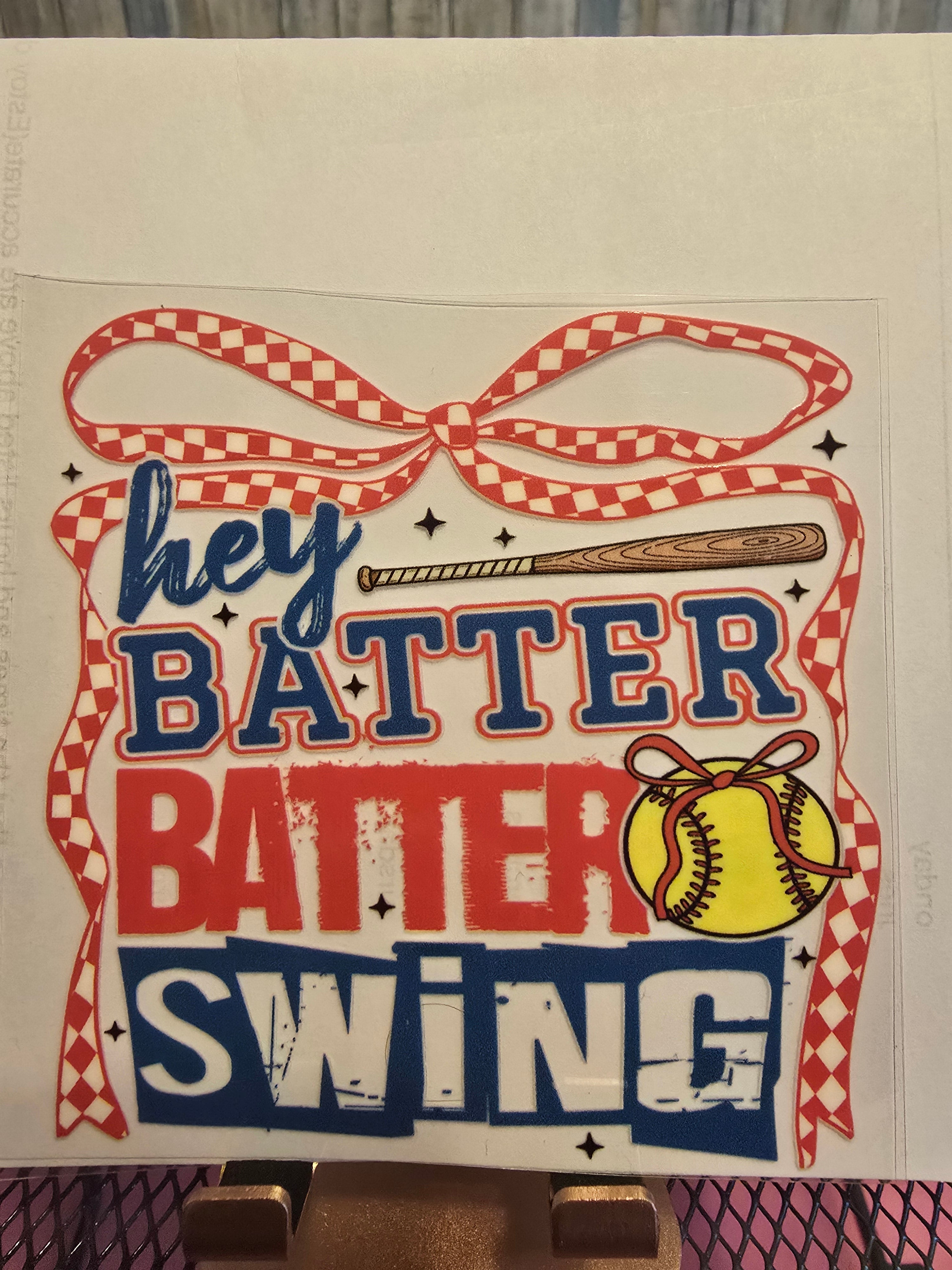 Softball batter UVDTF decal