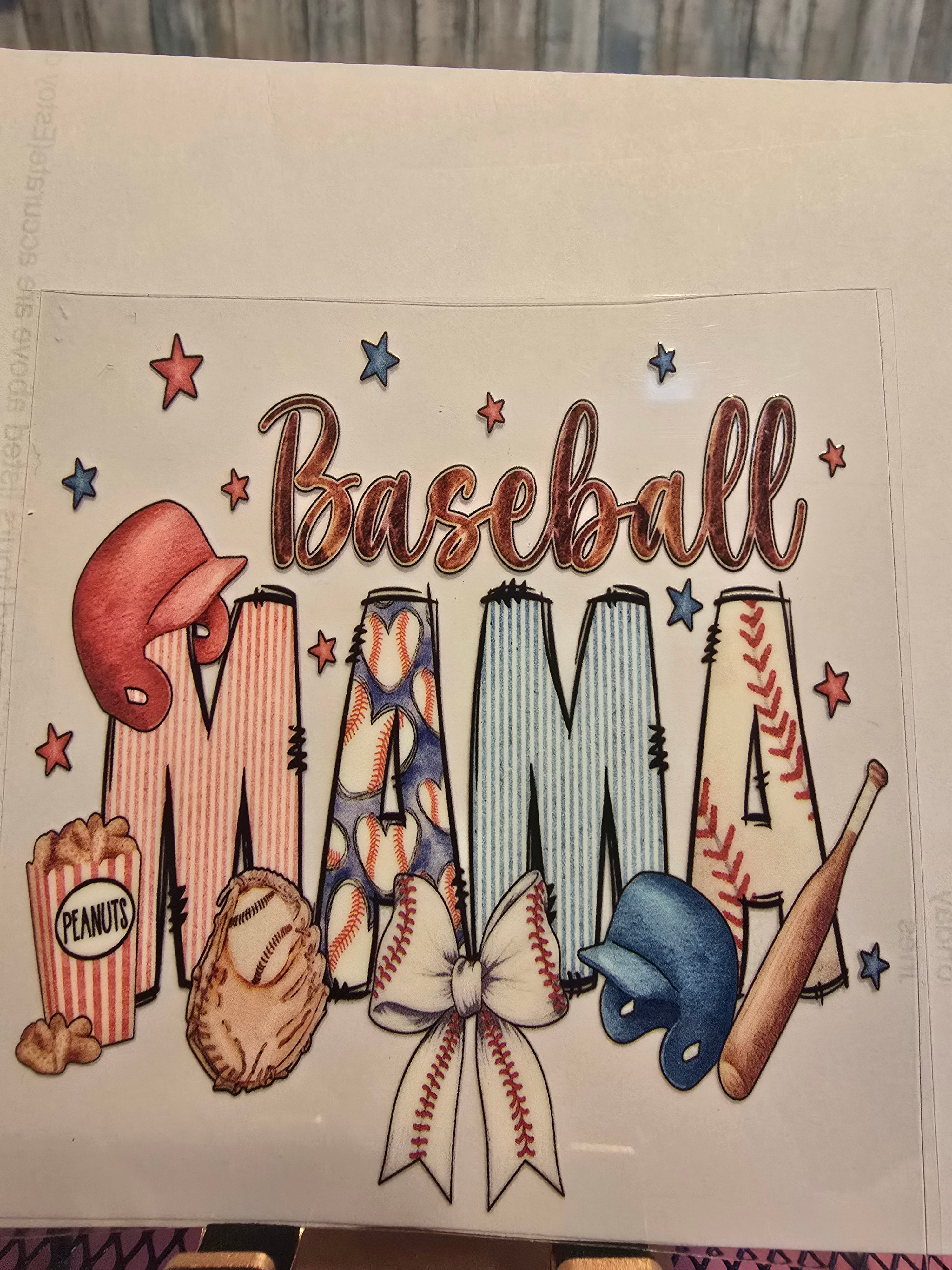 Baseball mama UVDTF decal