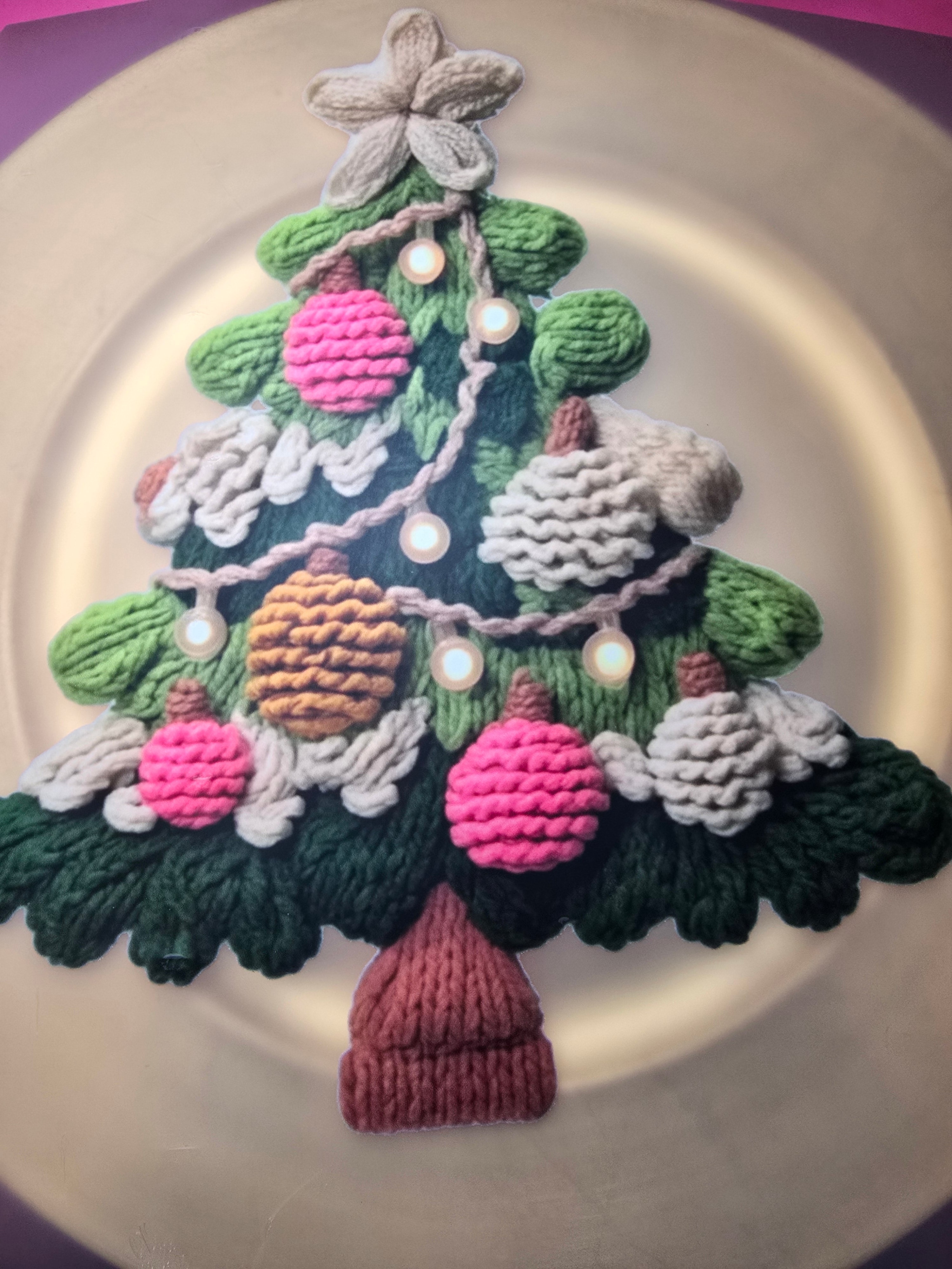 Yarn look Christmas tree DTF