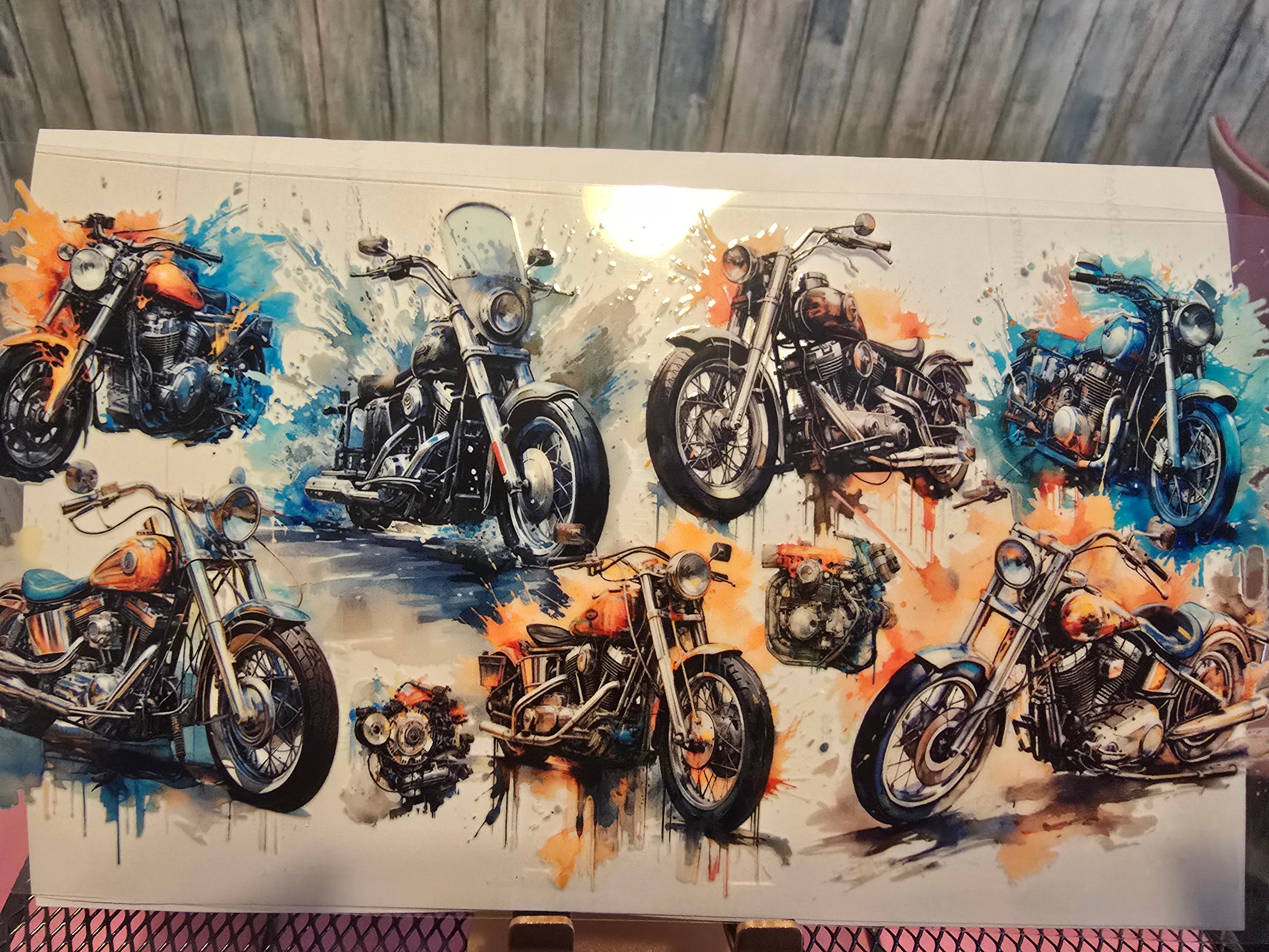 Motorcycle UVDTF wrap