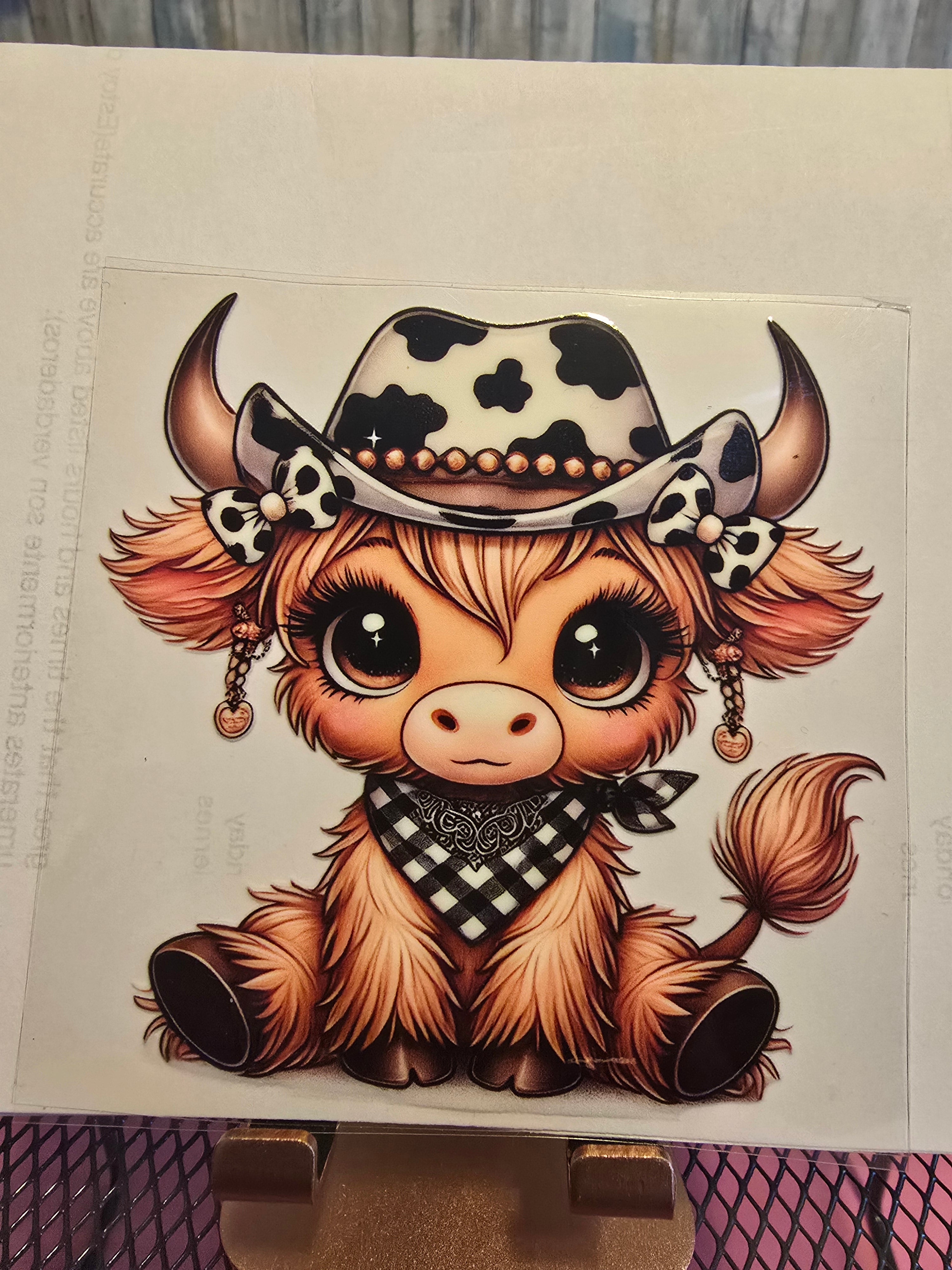 Cute cow UVDTF decal