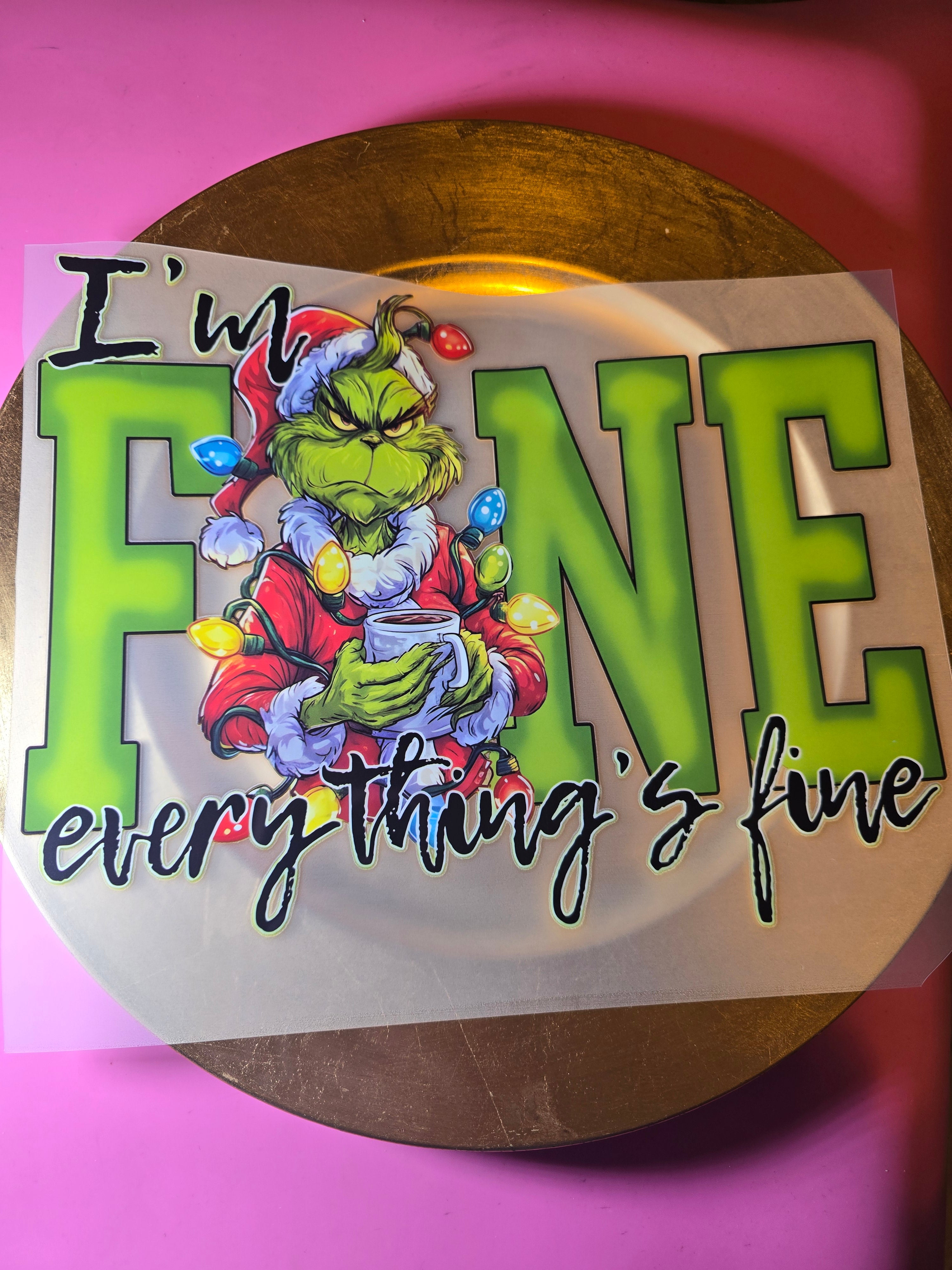 I'm fine Green man DTF