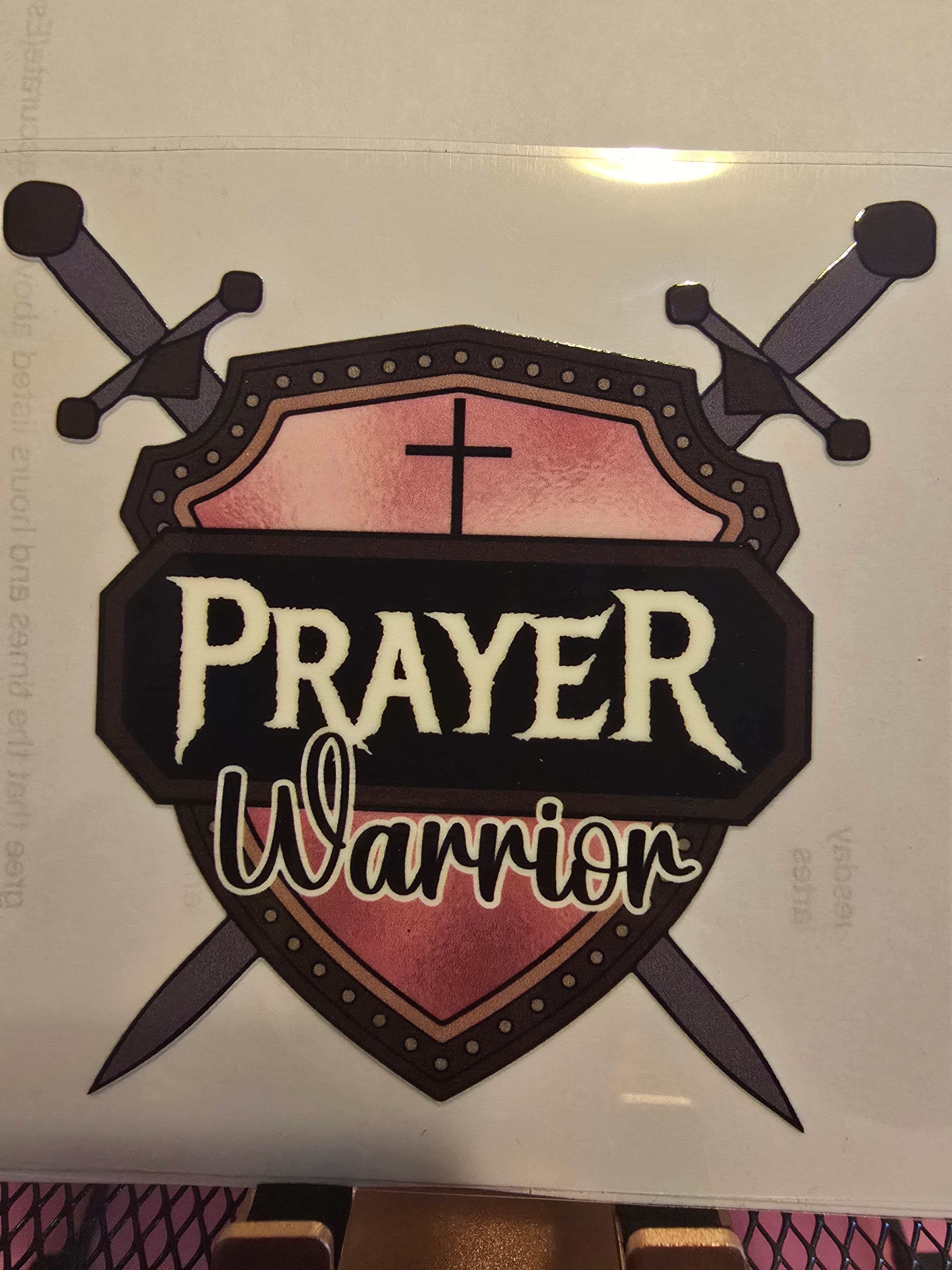 Pink prayer Warrior UVDTF decal