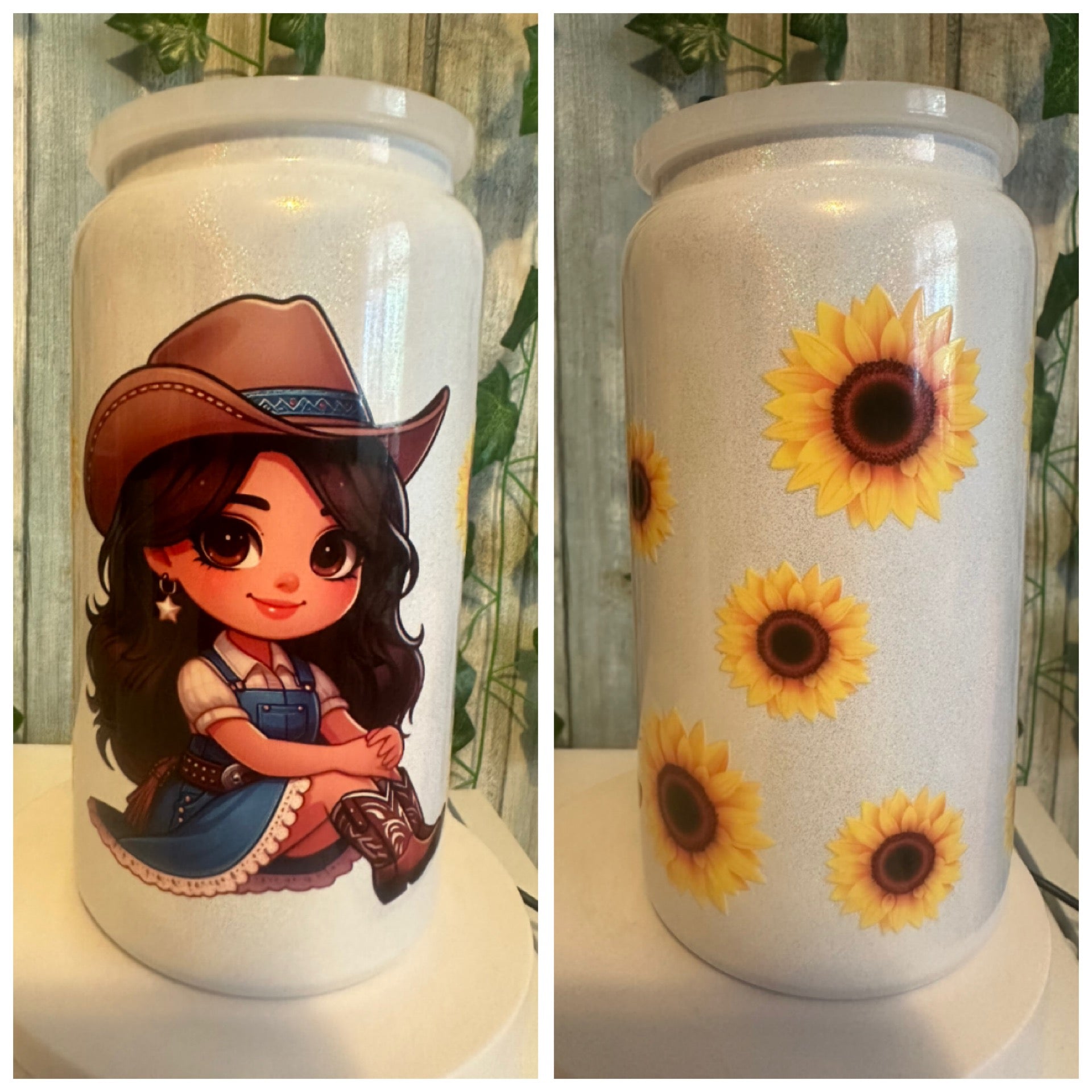 Cowgirl with Sunflowers